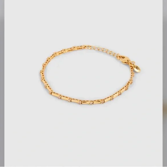 Madewell Gold bar Chain tennis Bracelet - Picture 1 of 11